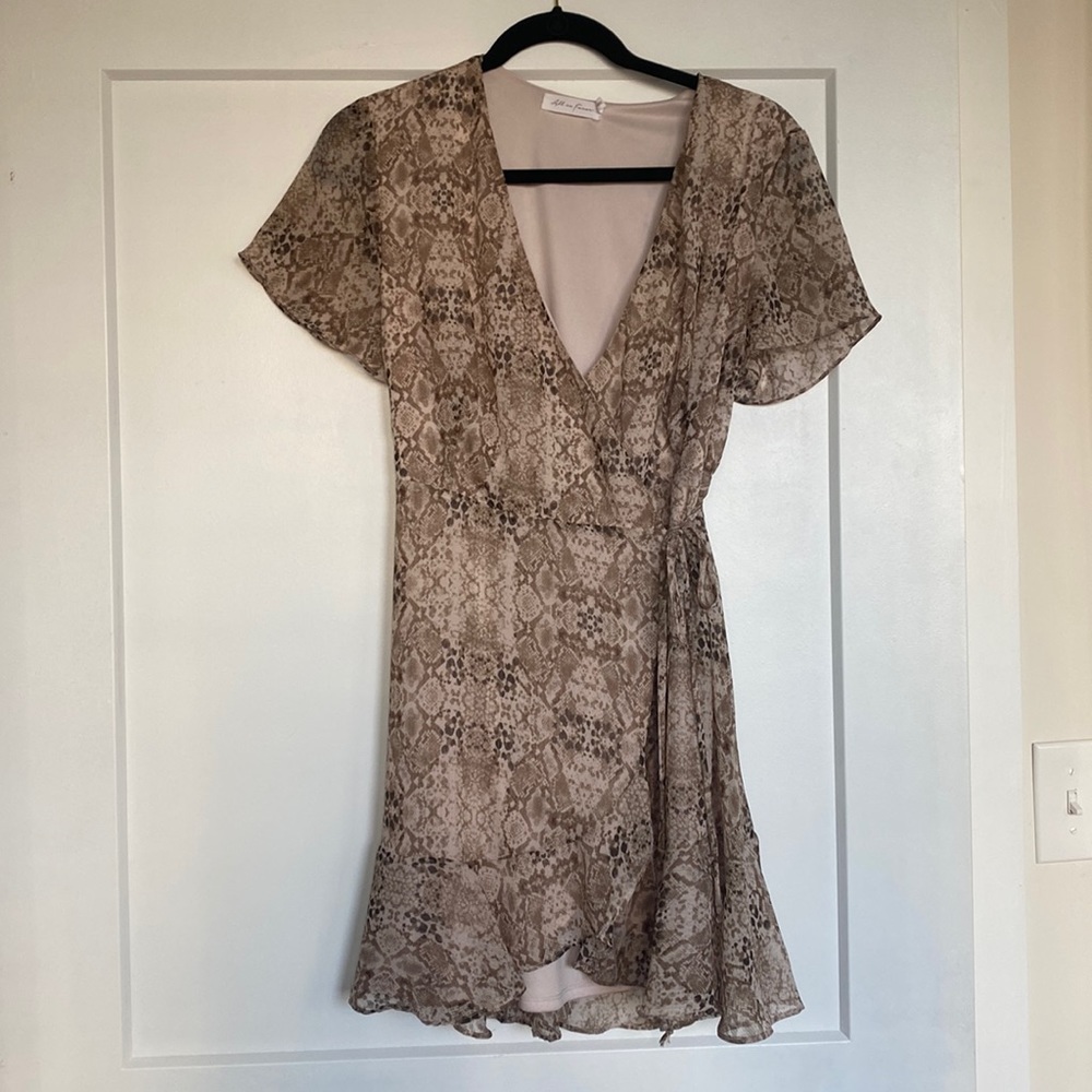 Snake print wrap dress